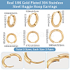 9 Pairs 3 Styles 304 Stainless Steel Huggie Hoop Earrings EJEW-BBC0002-31-2