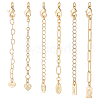 6Pcs 6 Styles Brass Ends with Chain FIND-PH0060-21G-1