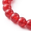 Spray Painted Crackle Glass Round Beads Stretch Bracelets Sets BJEW-JB06481-6