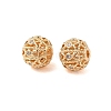 Brass Micro Pave Clear Cubic Zirconia Beads KK-B100-002G-2