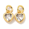 Brass Micro Pave Clear Cubic Zirconia Pendants KK-P275-33A-G-1