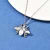 304 Stainless Steel & Plastic Pearl Bees Pendant Cable Chain Necklaces NJEW-U023-03P-2