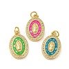 Brass Micro Pave Cubic Zirconia Pendants KK-K356-15G-1