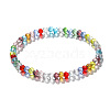 4mm Prism Faceted Rondelle Glass Beaded Stretch Bracelets for Women EH2213-5-1