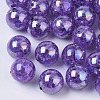 AB Color Transparent Crackle Round Acrylic Beads X-CACR-S006-05-1