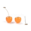 Lifelike Cherry Resin Dangle Stud Earrings EJEW-F274-01A-3