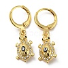 Real 18K Gold Plated Brass Dangle Leverback Earrings EJEW-A033-25G-01-1