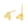 Brass Hollow Out Initial Letter Stud Earrings for Women EJEW-A044-01G-A-2