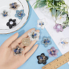 Gorgecraft 12Pcs 6 Colors 3D Flower Glass Beaded Appliques PATC-GF0001-46-3