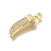 Rack Plating Brass Micro Pave Cubic Zirconia Pendants KK-Z086-64G-03-2