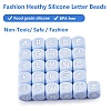 20Pcs Blue Cube Letter Silicone Beads 12x12x12mm Square Dice Alphabet Beads with 2mm Hole Spacer Loose Letter Beads for Bracelet Necklace Jewelry Making JX434R-4