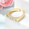 Brass Micro Pave Cubic Zirconia Cuff Open Rings for Women RJEW-L343-02G-06-3