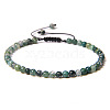 4mm Natural Moss Agate Beaded Braided Bracelets SY1950-23-1