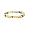 Natural Qinghua Jade Round Beaded Stretch Bracelet BJEW-JB07554-01-1