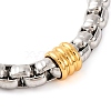 304 Stainless Steel Box Chain Bracelets for Women BJEW-G711-05GP-2