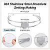 8Pcs 304 Stainless Steel Bracelets Setting Making MAK-SC0001-28-2