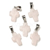 Natural Rose Quartz Pendants G-Z067-04P-02-2