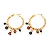 Brass Round Hoop Earrings EJEW-R014-16G-4