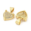 Brass Micro Pave Clear Cubic Zirconia Pendants ZIRC-P115-07C-G-2