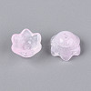 Transparent Two Tone Spray Painted Glass Bead Caps A-GLAA-Q089-002B-008-2