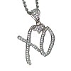 Zinc Alloy Crystal Rhinestone Letter XO Heart Pendant Necklaces for Women FS-WGEFE1E-01-3