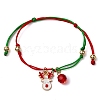 Christmas Theme Alloy Enamel & Imitation Austrian Crystal Charm Bracelets BJEW-JB10903-3