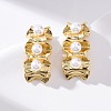 Brass Stud Earrings EJEW-R016-25G-4