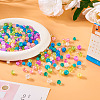 420Pcs 14 Style Transparent Spray Painted Crackle Glass Beads Strands CCG-TA0002-04-15