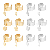 10Pcs 10 Style 304 Stainless Steel Open Cuff Rings Set RJEW-UN00001-1