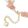 Natural Sunstone Chip Beaded Bracelets for Women BJEW-JB12301-02-4