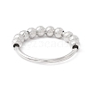 Brass Matte Rotating Beaded Finger Ring RJEW-H102-09P-3