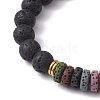Dyed Colorful Natural Lava Rock Beaded Strtch Bracelets BJEW-JB10052-02-3