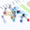 316 Surgical Stainless Steel Rhinestone Round Ball Threadless Labrets WG0410F-01-2