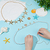2Pcs 2 Styles Alloy Shell Shape Starfish Charms Plastic Pearl Rice Beaded Waist Belly Chains for Sexy Bikini AJEW-OC0015-31-3