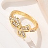 Brass Micro Pave Clear Cubic Zirconia Finger Rings RJEW-C120-27A-G-5