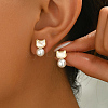 Elegant Brass Imitation Pearl Stud Earrings Women's Daily Jewelry DV0468-6-6