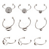 9Pcs 3 Styles 304 Stainless Steel Cuff Pad Ring Settings STAS-PJ0001-16P-1