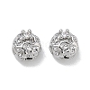 Brass Micro Pave Clear Cubic Zirconia Beads CU-CBA91C0-06P-1