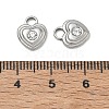 304 Stainless Steel Micro Pave Clear Cubic Zirconia Charms SA-CBA1CA2-08P-3