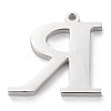 Tarnish Resistant 304 Stainless Steel Letter Pendant Rhinestone Settings STAS-J028-01R-2