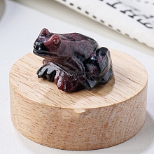 Natural Garnet Carved Healing Frog Figurines PW-WG28161-02