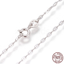 Anti-Tarnish Rhodium Plated 925 Sterling Silver Mariner Link Chain Necklaces STER-L059-10P