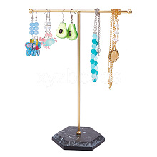 Golden Tone T Bar Iron Earring Displays Stands EDIS-WH0035-23B