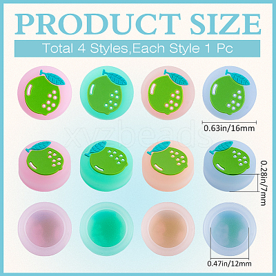 4Pcs 4 Colors Silicone Replacement Thumb Grip Caps AJEW-GF0009-67C-1