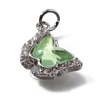Brass Micro Pave Cubic Zirconia Pendants KK-Q043-03P-02-1