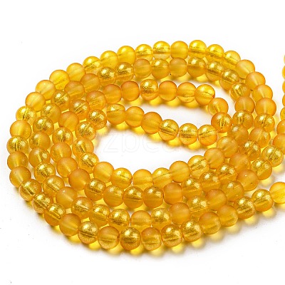 Spray Painted Glass Round Bead Strands DGLA-Q015-6mm-28-1