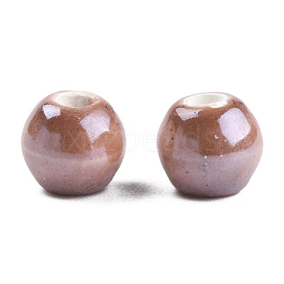 Glazed Porcelain Round Beads X-PORC-S489-6mm-13-1