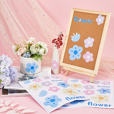 PVC Self Adhesive Flower Car Sticker DIY-WH0453-57B-1