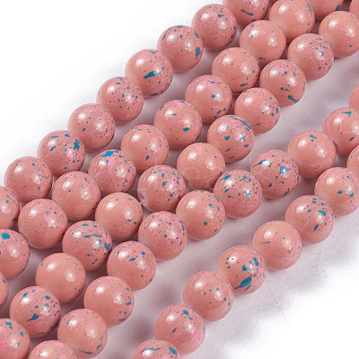 Opaque Baking Paint Glass Beads Strands GLAA-L024-C-21-1