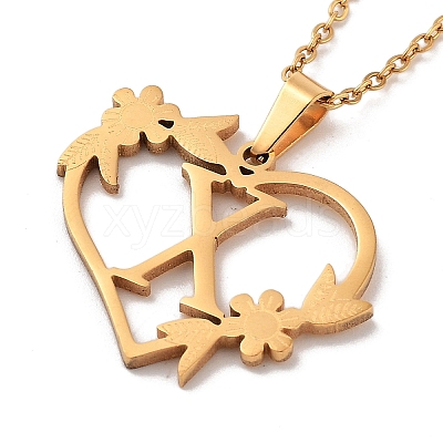 PVD Vacuum Plating 201 Stainless Steel Pendant Necklaces NJEW-R267-02X-G-1